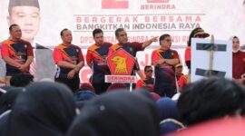 DPD Partai Gerindra Riau menggelar acara jalan sehat dan pesta rakyat dalam rangka memperingati HUT ke-15 Partai Gerindra di Kota Pekanbaru. (Dok. Tim Media Gerindra) 