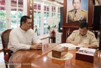 Menteri Pertahanan (Menhan) RI Prabowo Subianto menerima kunjungan kerja Menteri Pemuda dan Olahraga (Menpora) Dito Ariotedjo. (Dok. Tim Media Prabowo Subianto)