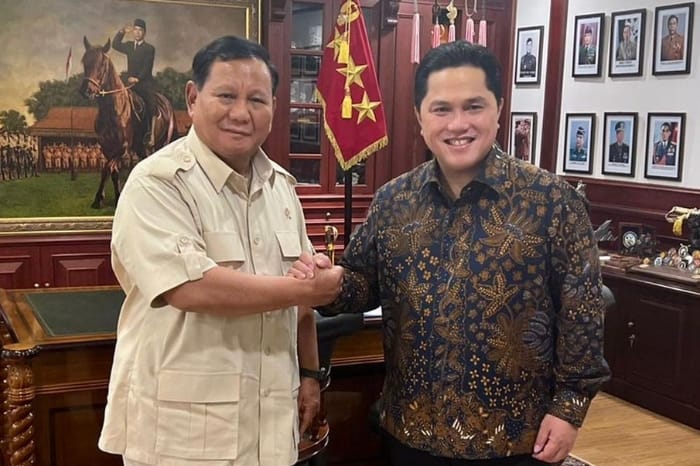 Menteri Pertahanan Prabowo Subianto bersama menteri BUMN Erick Thohir. (Instagram.com/@erickthohir)